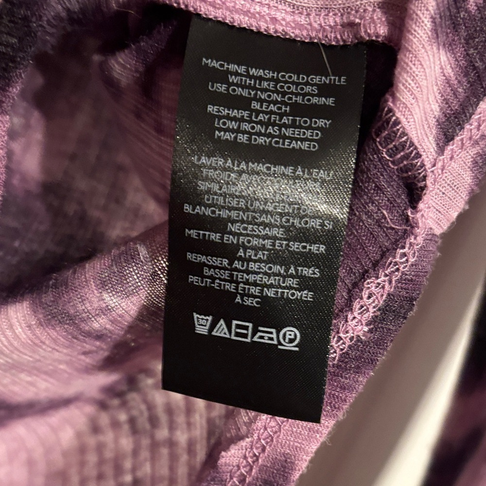PILCRO for Anthropologie Andie ribbed purple tie dye henley top size XXS - Picture 7 of 8